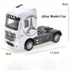 1:50 Diecast Alloy Truck Head Model Toy Container Truck Pull Back With Light Engineering Transport Vehicle Boy Toys For Children