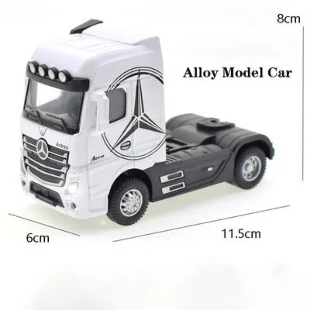 1:50 Diecast Alloy Truck Head Model Toy Container Truck Pull Back With Light Engineering Transport Vehicle Boy Toys For Children