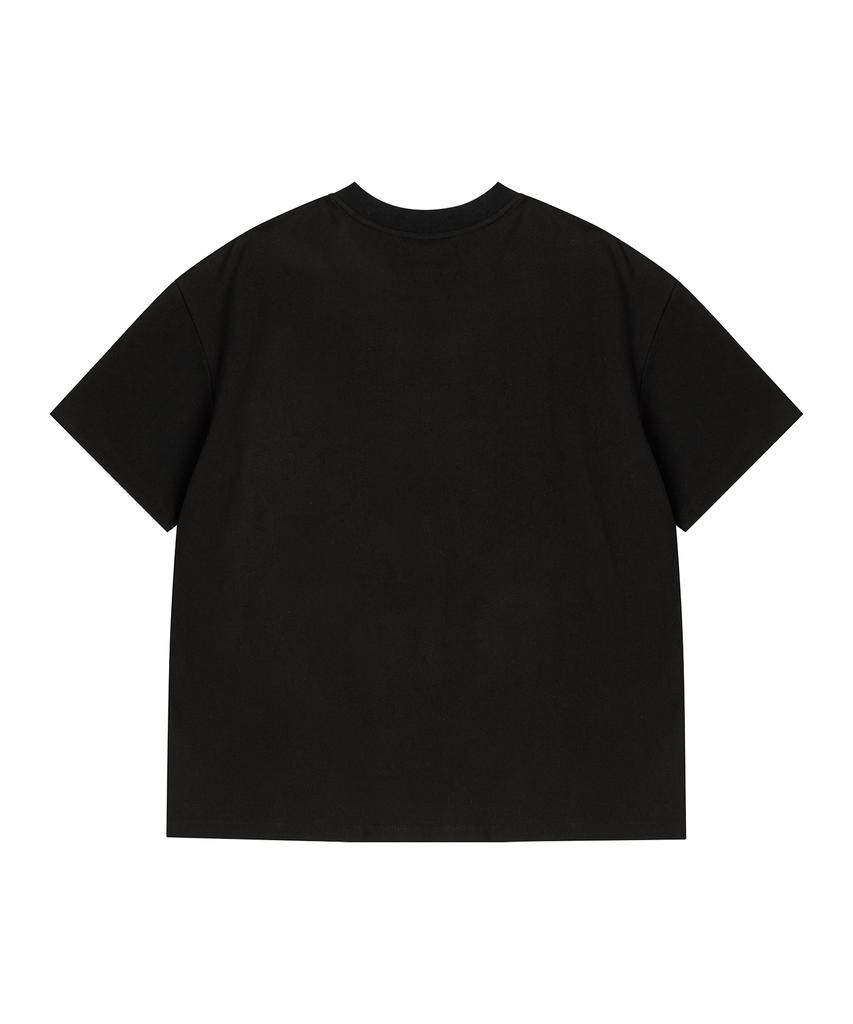 BEYOND CLOSET Nomantic Small Logo Basic Short Sleeve T-Shirt Black