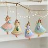 4PCS/Set Vintage Angel Hanging Decor Fantasy Wooden Xmas Tree Hanging Ornament 2026 New Year Gift 2025 Navidad Party Decoration