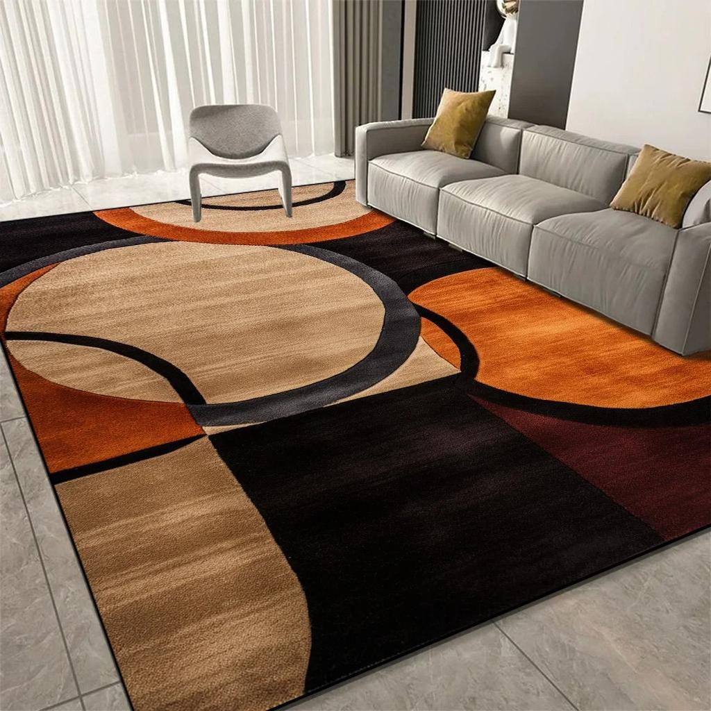 Luxury Geometric Print Carpet Living Room Decoration Hallway Large Size Soft Decor Rugs Bedroom Home Hotel Floor Mat Washable