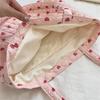 Cute Quilted Padded Heart Plaid Shoulder Bag Handbag Large Capacity Casual Commuting Tote Bag Storage Bag Girl Heart Clutch Gift