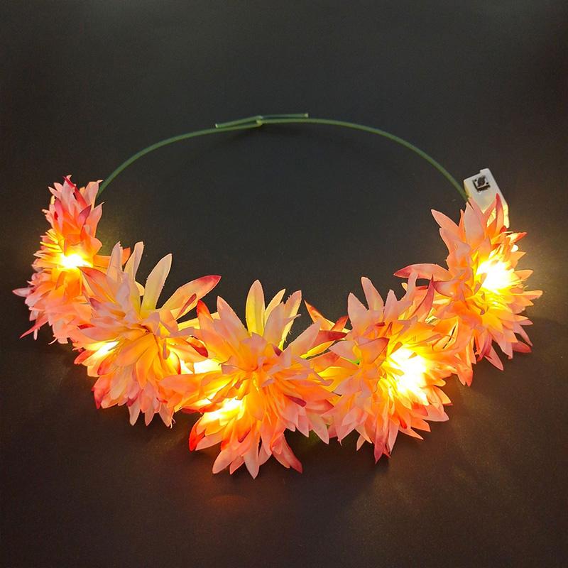 

1 шт. Светодиодная подсветка Новый симуляционный цветок Женщина Девушка Пляжная повязка на голову Свадебный подарок на день рождения Повязка на голову Гирлянда Повязка на голову Светящийся венок