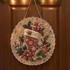 Decorative Christmas Tree Baubles Faux Pearl Art Kit, DIY Rhinestone Gem Painting Craft, Santa Festive Home Decor Items Stocking Elk Pattern