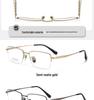 Premium Men's Half-Titanium Business Eyeglass Frames - Comfortable & Compatible with Myopia/Presbyopia Lenses