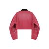 We11done Ss24 Logo Wash Distressed Color Block Double Pocket Long Sleeve Zip Short Denim Jacket Women jackets Pink WD-DJ0-24-309-W-PK