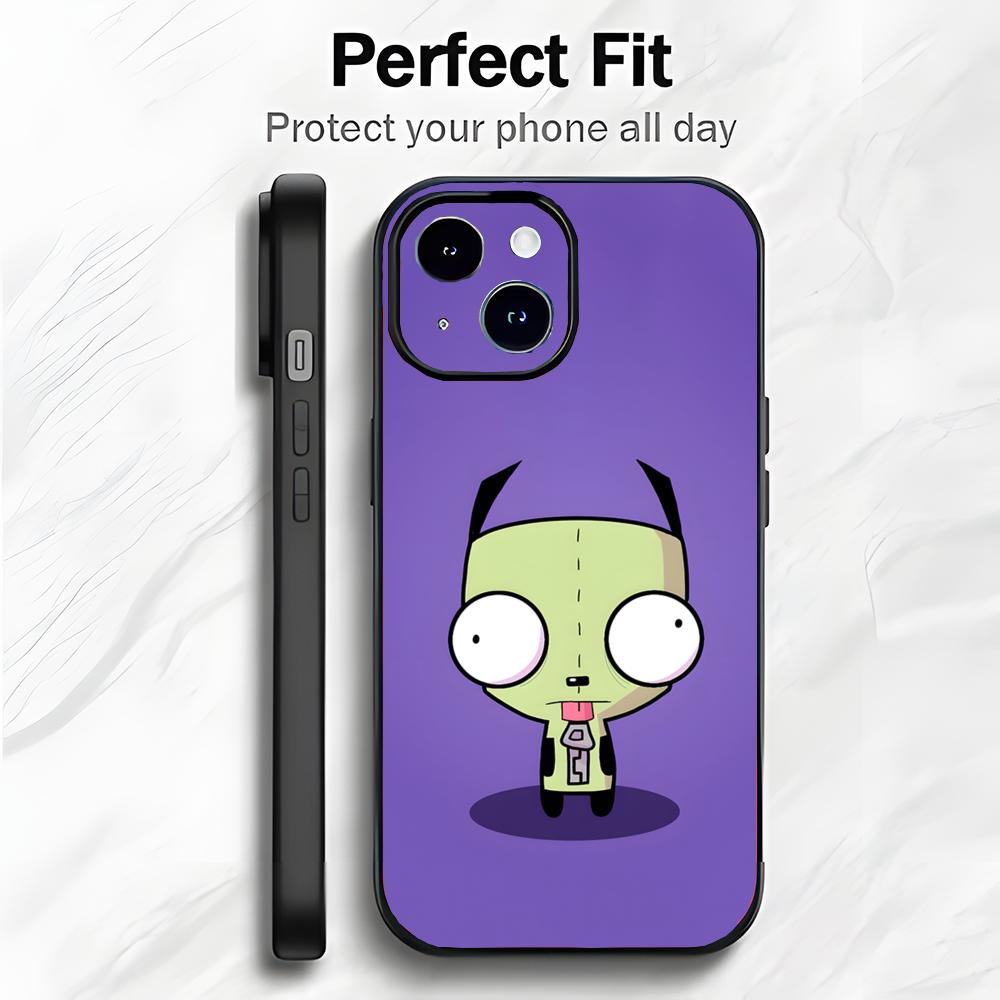 Quirky Cult Cartoon I-Invader Zim Phone Case Phone Case Soft Packaging Lightweight For iPhone17 16 15 14 13ProMax