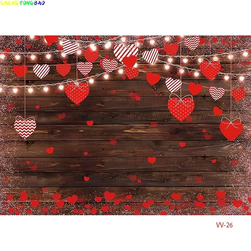 Vinyl Custom Valentine's Day Photography Backdrops Props Lover Rose Flower Wall Wedding European Winow Photo Background AL-09