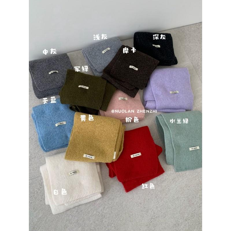 Soft Wool Blend Knit Scarf Women Winter Warm Solid Color Long Plain Shawl Fashionable Everyday Accessory