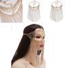 Fashion Rhinestone Decoration With Tassel Design Women Headwear Face Curtain For Nightclub Party And Performance