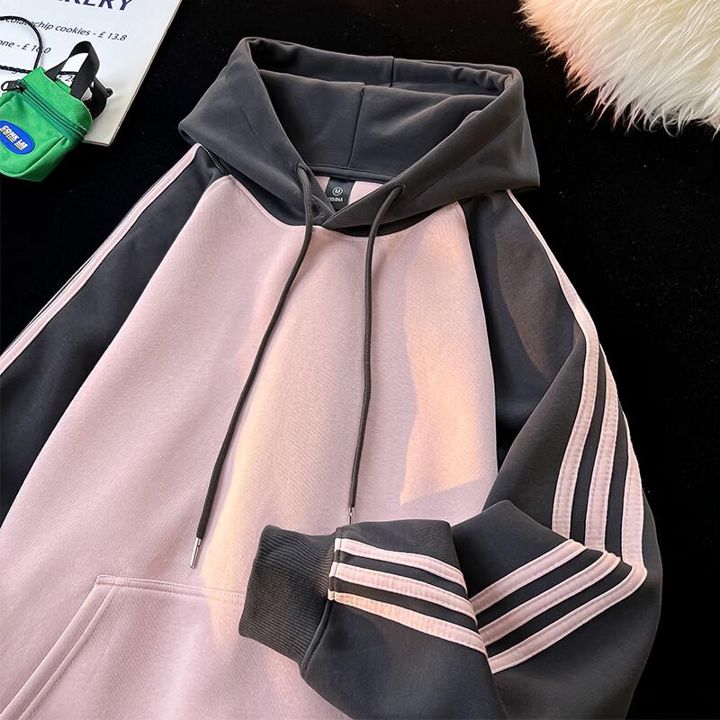 MEDE Men s Heavyweight Color Block Three-Stripe Hooded Sweatshirt 2XL