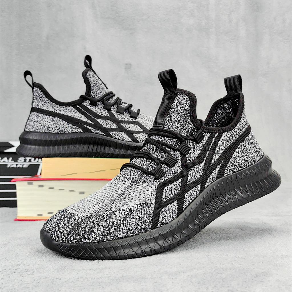 Schuhe in großen Größen, atmungsaktive Mesh-Schuhe für alle Jahreszeiten, schwarze Slip-ons, leichte Mesh-Schuhe