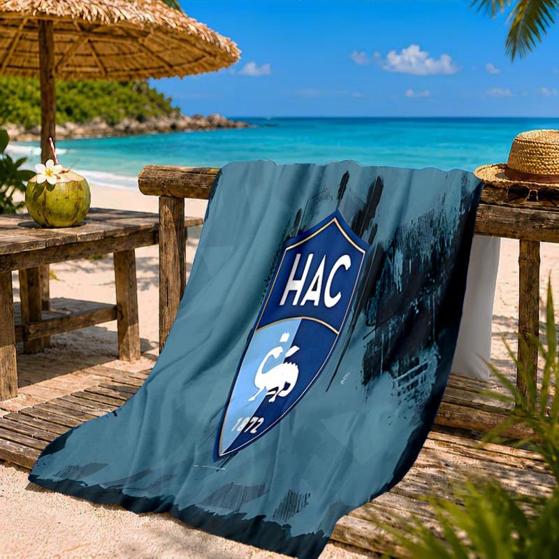 Le Havre Crest Heritage Beach Towel Microfiber Beach Towel, Lightweight and Quick-Dry, for Summer Travel, Swimming Pool Fan Birthday Gift