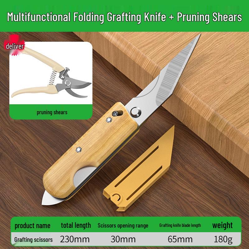 Baolian Multifunctional Grafting Knife for Tree Cuttings and Seedlings with Budding Scissors