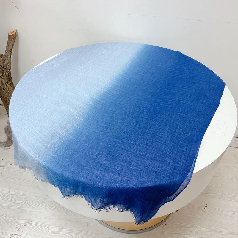 Spring And Summer Linen Tie-Dyed Silk Scarf, Thin Breathable Thin And Narrow Small Scarf With Characteristic Beveled Yarn Two-Color Optional