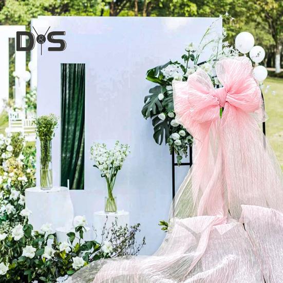 Large Pink Bow Decoration Giant Mesh Bow for Baby Shower Birthday Bachelorette Wedding Engagement Backdrop Room Decor