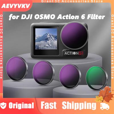 For DJI OSMO Action 6 Filter CPL Polarizer ND 8/16/32 Black Soft Len Filters Kit Quick Disassembly Action Camera Accessories