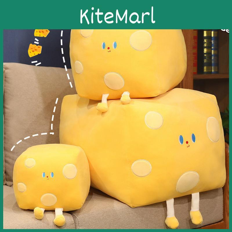 Niedliches, großes, quadratisches Butterkäse-Plüschkissen – das perfekte Kuscheltier für gemütliche Heimdekoration
