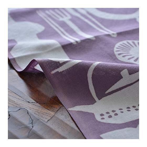 IKS Tenugui Japanese Towel, 100% Cotton, Unhemmed (Kitchen Purple)