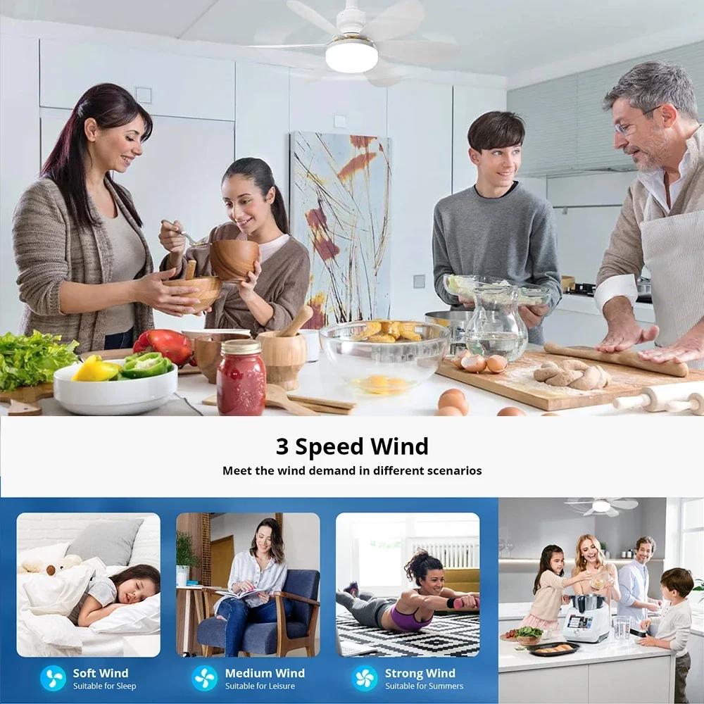 Modern Ceiling Led Light Fan 52CM 42CM Silent with Remote Control Ceiling Fan Lamp for Room Office Study Kitchen