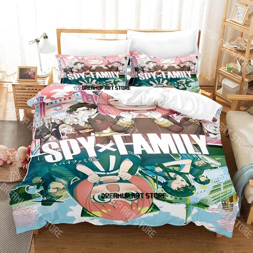Fashion SPY×FAMILY Anime Bedding Set Single Twin Full Queen King Size Bed Set Kids Bedroom Duvetcover Sets Bed Sheet Set