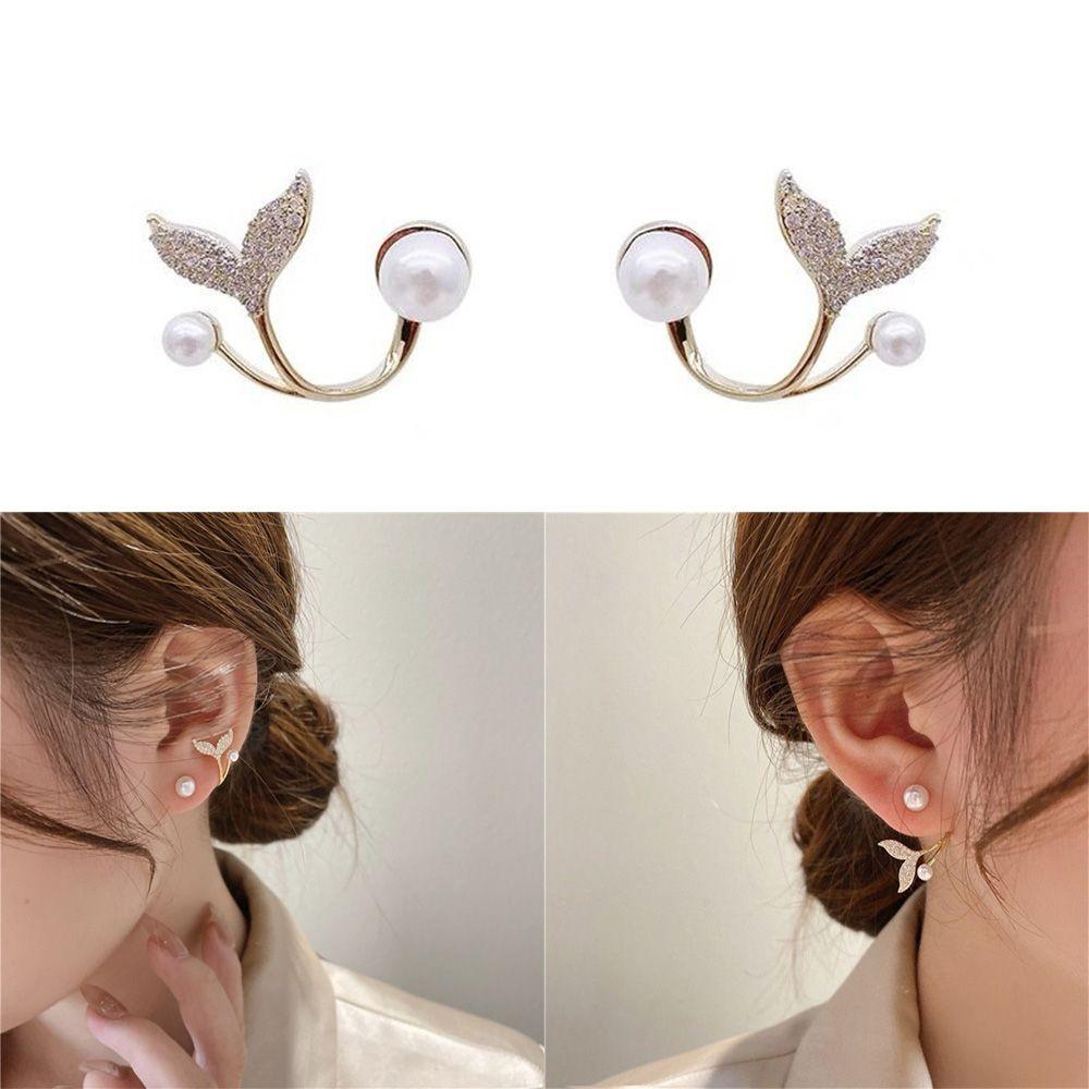 

Ins Style Fishtail Роскошные серьги-гвоздики Ювелирные изделия Серьги с жемчугом мотаться