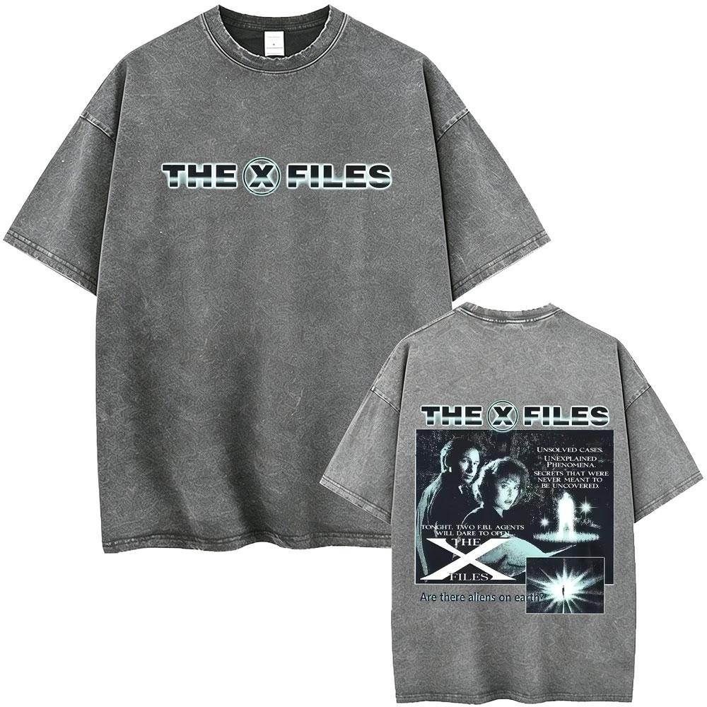 Washed Vintage Movie The X Files All The Taglines The Truth Is Out There Graphic Tshirt Mens Women Casual Cotton Retro T Shirt