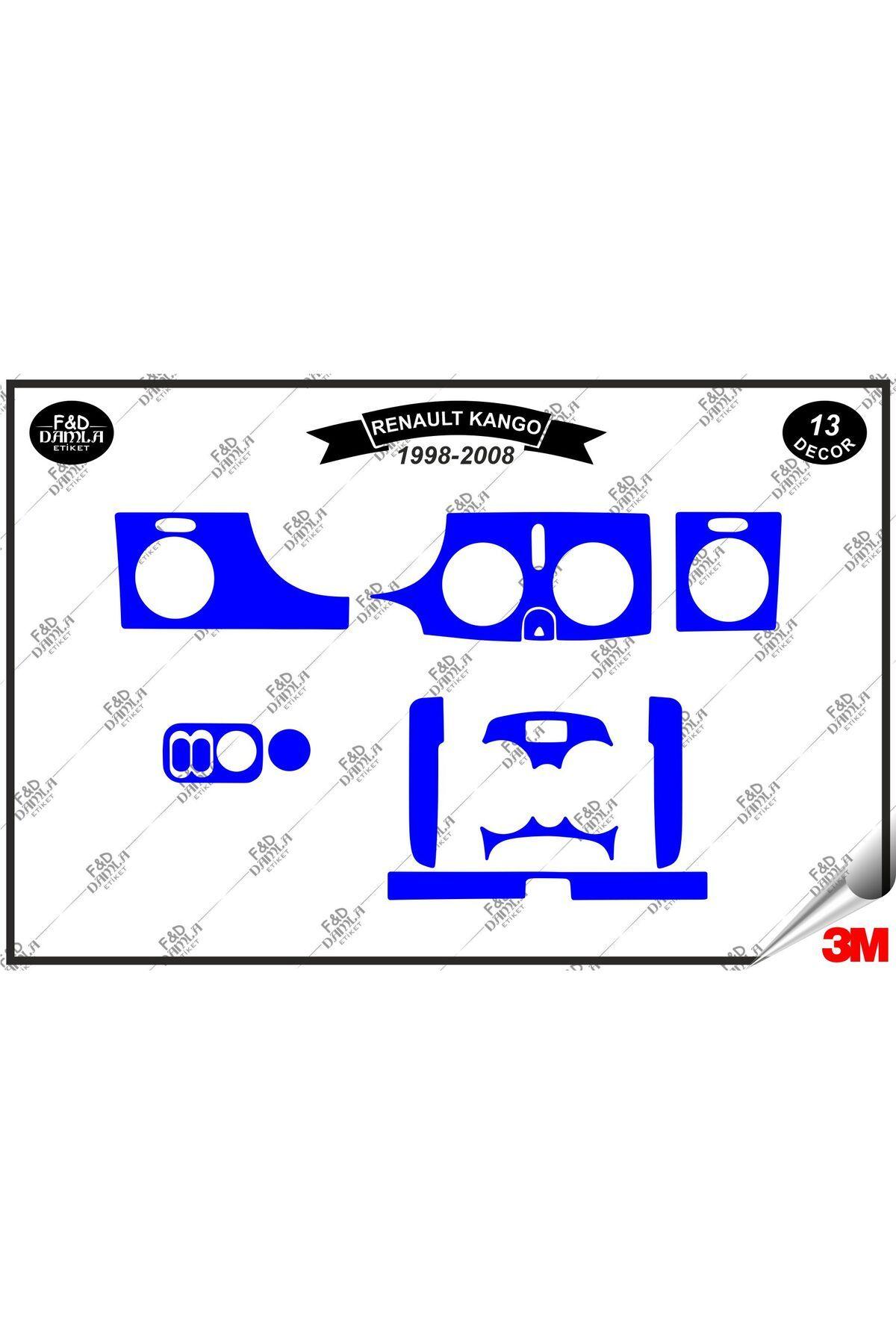 

Renault Kango 1998 -2008 Torpido Konsol Trim Göğüs Maun Kaplama Set 13 Parça Mavi