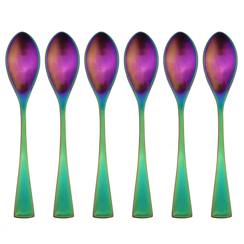 Rainbow Tableware 18/10 Stainless Steel Matte Dinnerware Set Cutlery Set Fork Scoops Knife Dinner Set For Kitchens