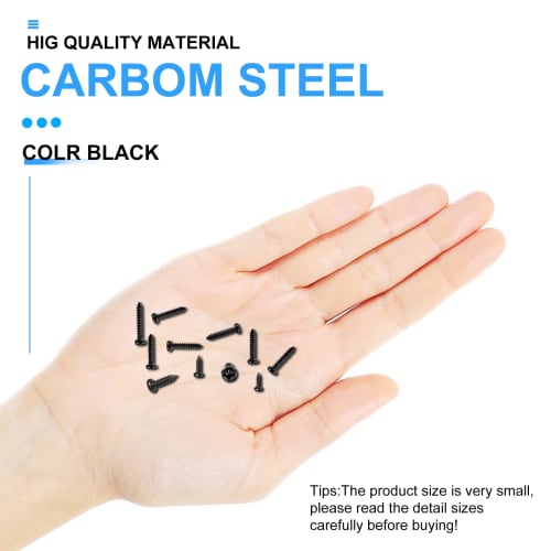 Zmbroll 450pcs Black Wood Screws, M3 Round Head, Self-Tapping Screws, Self-Drilling Metal Screw Kit, Mini Carbon Steel Electronic Screw Assortment