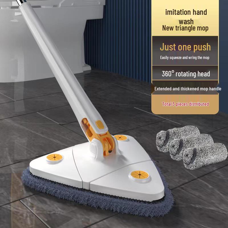 Imitation Hand-Twist Mop with Hands-Free Washing, New Triangular Design for Easy Household Cleaning