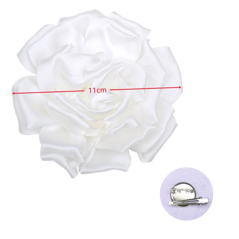 1Pcs Black Fabric 3D Flower Chest Flower Pin Personalized Exaggerated Satin Large Flower Brooch Versatile For Women