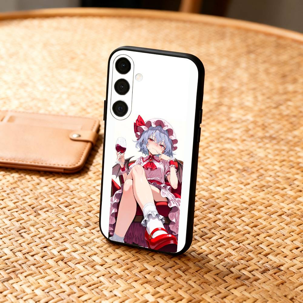 Cute TouHou Project Flandre Phone Case For Samsung  A73,72,71,A52,51,40,41,A22,A32,31,A13, Soft Black Shell