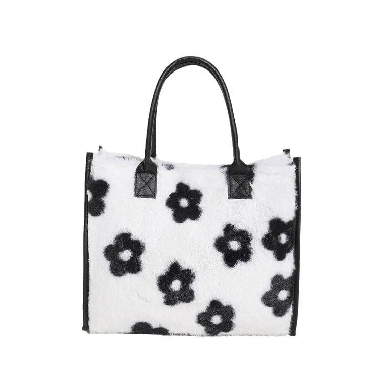 Winter New Plush Tote Bag For Women Large Capacity Soft Shoulder Crossbody Bag