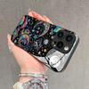 Bunte Sterne und Mond Glasmaterial Handyhülle für iPhone 17 16 15 14 13 12 11 Pro Max 16E 7 8 Plus XR XS X Stoßfeste Hülle