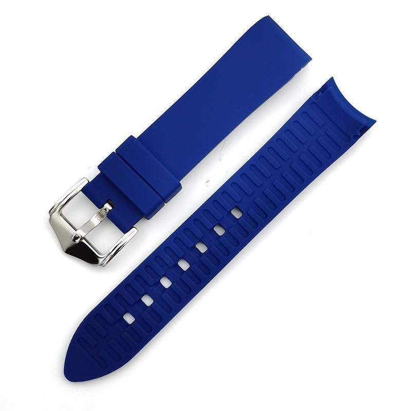 Curved Silicone Watch Strap with Arc Design (18/19/20/21/22/24mm)