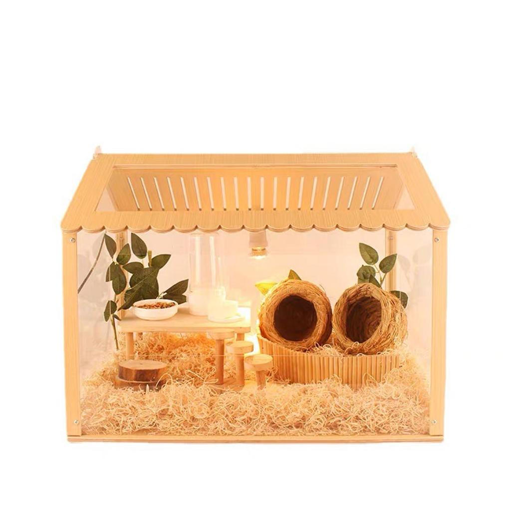 Hamster Nesting Villa Exercise Toy Play Habitat Decoration Assemble Mice Rat Wood for