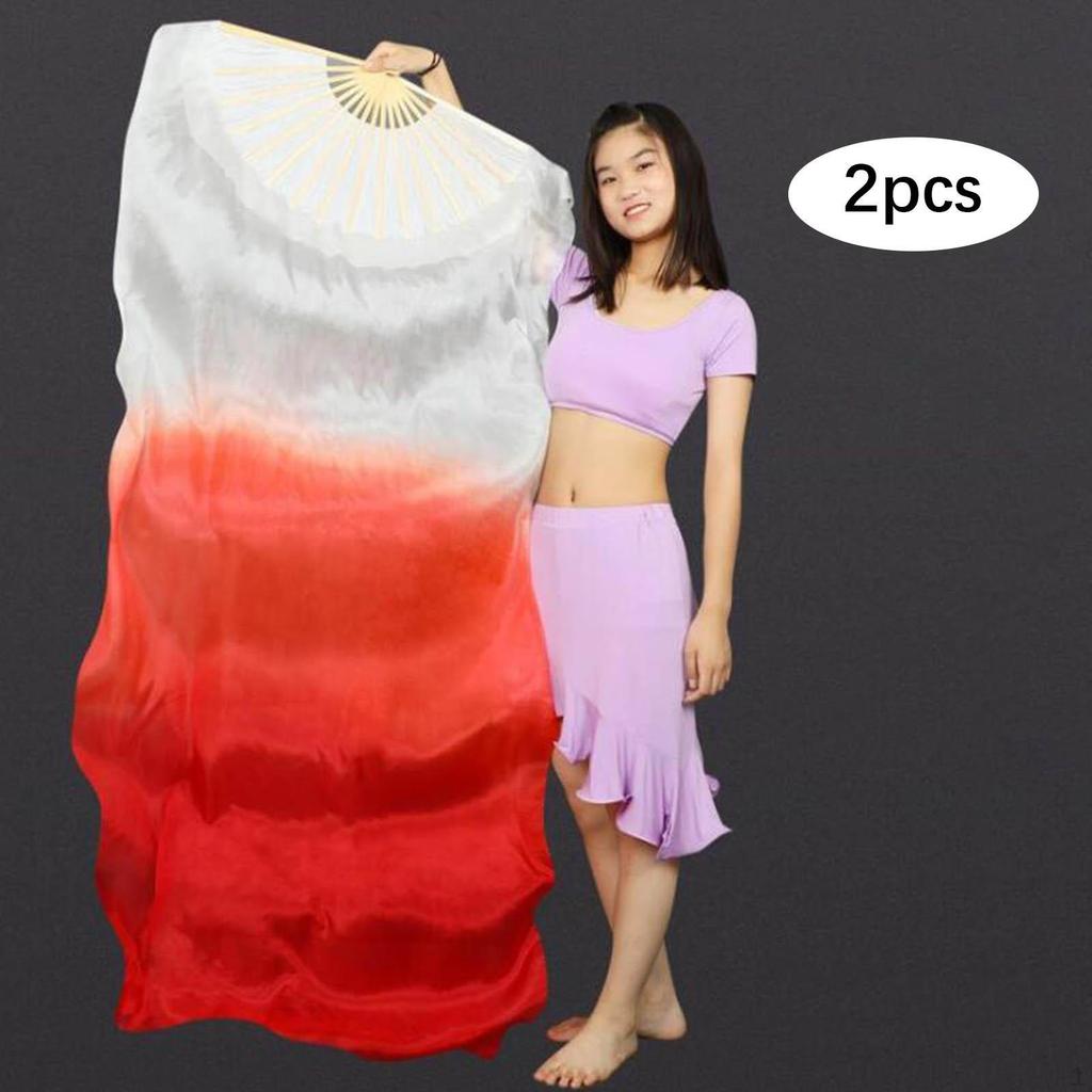1.80m Long Silk Belly Dance Fan for Stage Performance Costume Accessories