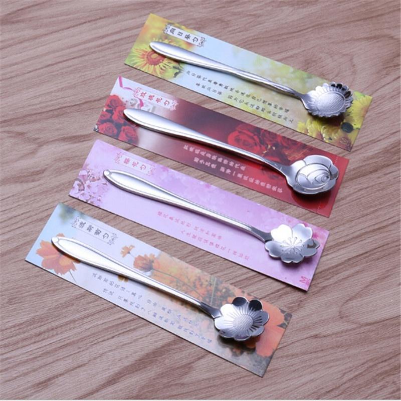 Flower Spoon Afternoon Tea Server Stainless Steel Small Spoon Gold Plated Coffee Rose Spoon