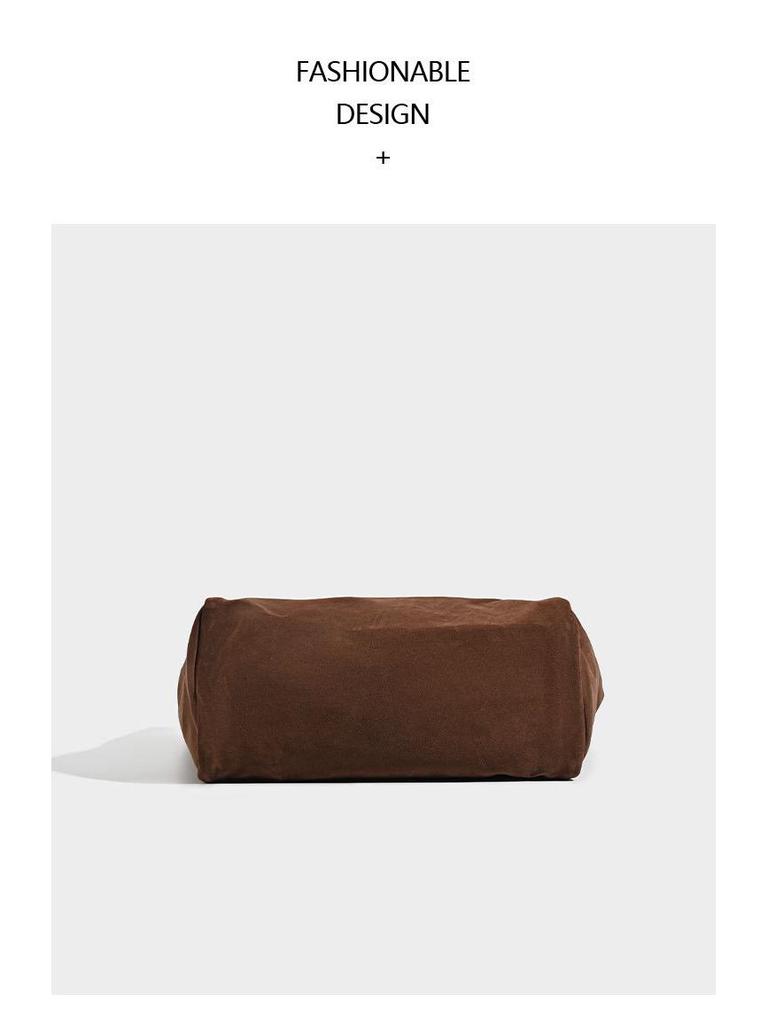 Large Capacity Suede Shoulder Tote: Artistic Lazy Style for Students & Shoppers