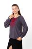 Women’s Embroidered Blouse – Linen & Viscose Fabric, Long Sleeves, Any Season, 8439-070-22 HC