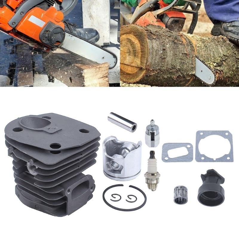 Chainsaw Parts Accessories Cylinder Piston Gasket Kit Replacement 44MM Nikasil Plated Chainsaw Cylinder Piston Gasket