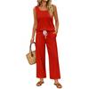 Women Sleeveless Tank Top and Wide Leg Pants Two Piece Set Casual Loose Fit Lounge Wear Suitable for Travel Vacation and Home Relaxation