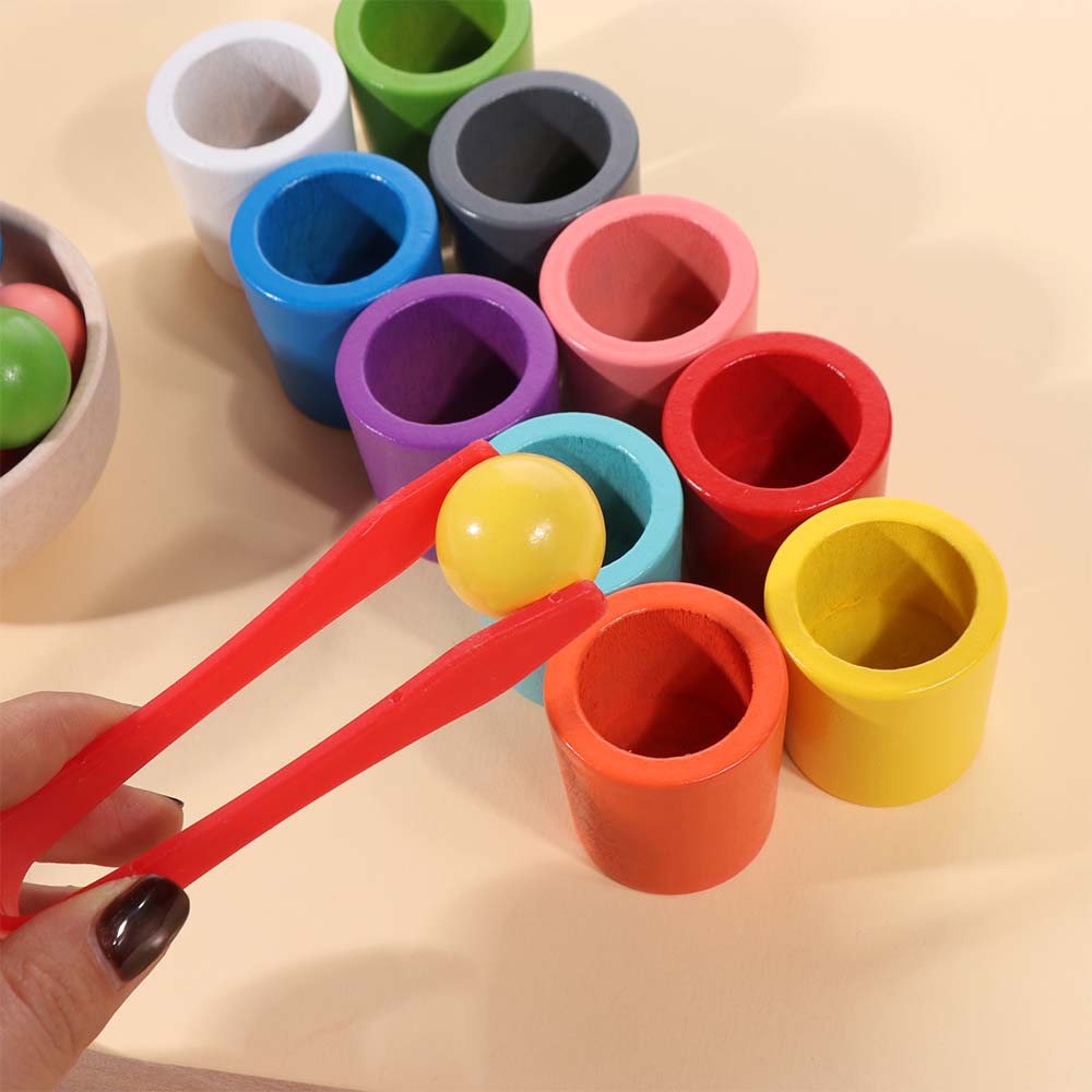 10 Color Balls In Cups Montessori Cognition Games Sorting Matching Toys  Children Toddler