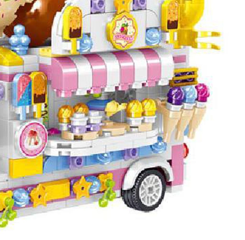 Dining Car Blocks Toy Educational Boredom Relief Children Food Truck Building Blocks for Boys Girls
