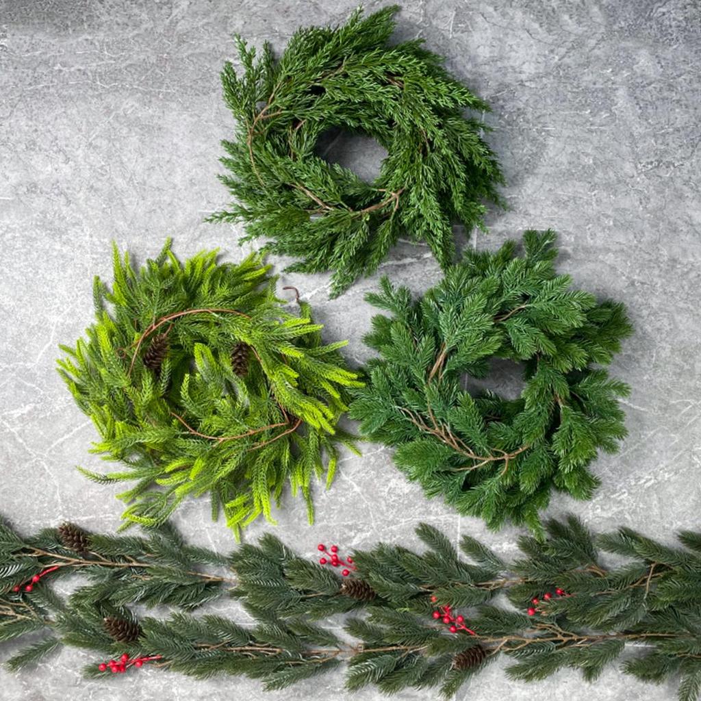 Artificial Pine Needle Vine with Pine Cones & Cypress Leaves - Christmas & Festival Decoration