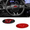 BAZA7 Resin Carbon Fiber Style ST Badge Logo Car Steering Wheel Center Sticker for Ford Focus Mondeo Fiesta Kuga Ranger Fiesta Escort