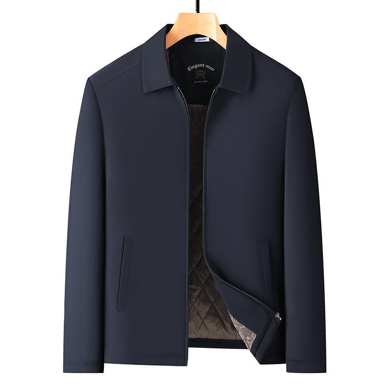 Men's Autumn & Winter Thickened Cotton Jacket for Middle-Aged & Elderly - Lapel Casual Dad Coat