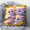High-Appeal Cute Cat Pillow, Stain-Resistant & Machine Washable, Bedroom Cushion Cover
