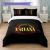 Ensemble de literie 3 pièces imprimé Nirvana Housse de couette avec deux taies d'oreiller Linge de lit doux pour chambre à coucher à la maison